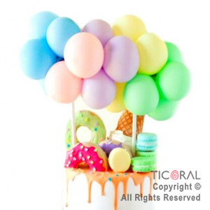 SET TOPPER GLOBOS PARA TORTA TONOS MULTICOLOR PASTEL X 1